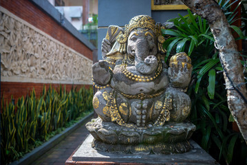 Ganesh statue with golden details, Ubud, Bali, Indonesia