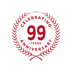 99 years design template. 99th logo. Vector and illustration.
