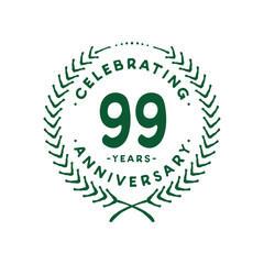99 years design template. 99th logo. Vector and illustration.