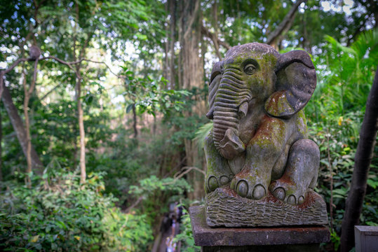 Statue Of An Elephant, Monkey Forest, Ubud, Bali, Indonesia