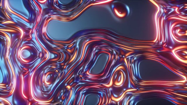 Abstract glowing 3d render holographic oil surface background