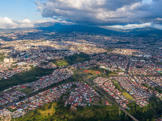 Beautiful aerial view of San Jose City in Costa Rica 