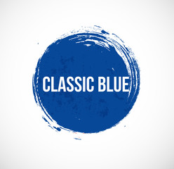 Blue grunge circle on white background. Classoc blue - color of the year 2020
