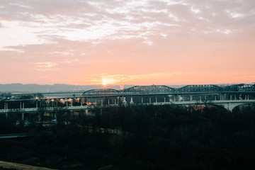 Sunset over City