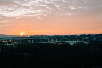 Fototapeta na wymiar Sunset over City