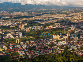 Beautiful aerial view of San Jose City in Costa Rica 