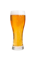 glass of beer isolated on white background