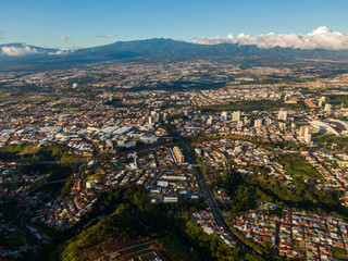 Beautiful aerial view of San Jose City in Costa Rica 