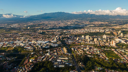 Beautiful aerial view of San Jose City in Costa Rica 