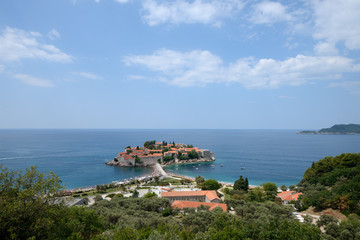 Sveti Stefan locality and islet near Budva, Montenegro.