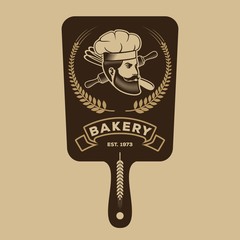 Bakery logo design template in vintage style. Vector illustration