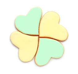 Heart shaped cookies for Valentine's day on white background