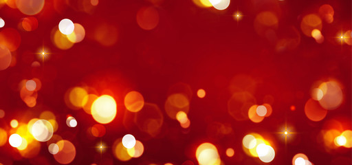 Abstract red Merry Christmas and New Year background. Celebration lights