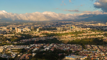 Beautiful aerial view of San Jose City in Costa Rica 