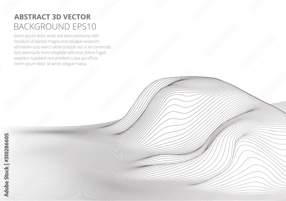 Aufkleber abstract 3d image of a mountain with a polygonal mesh. view from a great height. landscape on a whit