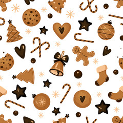 Christmas cookies seamless pattern