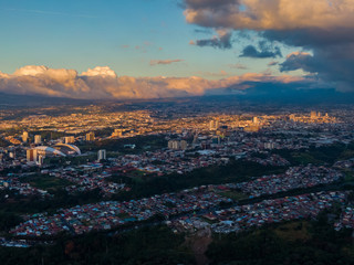 Beautiful aerial view of San Jose City in Costa Rica 