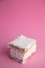 delicious pastel meringue white strudel