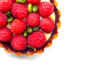 fresh raspberries isolated on white background