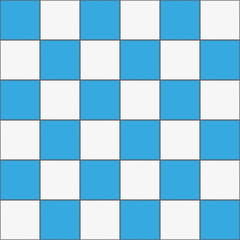 Blue and white square tiles. Seamless pattern. Vector drawing. Background. Texture.