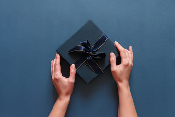 Zero waste, eco-friendly gift wrapping in the traditional Japanese furoshiki style, eco-friendly...