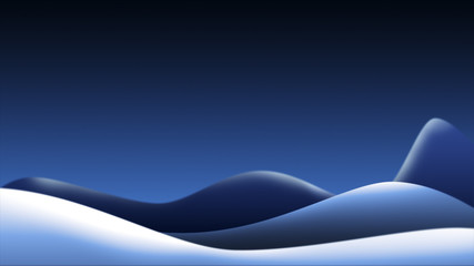 animation against the background of snowy covered blue landscape