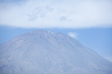Naklejka na ściany i meble El Misti Volcano in Arequipa, Peru, sunny weather