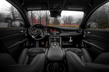 interior of a car black