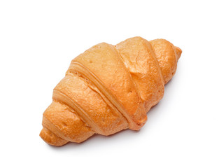 Tasty croissant on white background