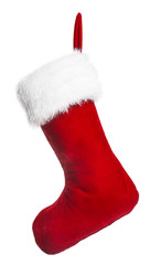 Christmas sock on white background