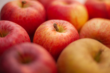 Fototapeta na wymiar Red apples with yellow 