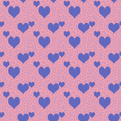 seamless pattern hearts valentine's day template background.Blue and pink. can be used as wrapping paper, background, fabric print, web page backdrop, wallpaper