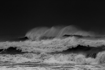 Hurricane Dorian Waves in Black and White