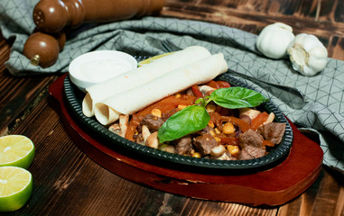 Mexican food - delicious tacos, burritos, fajitas, salads, soups, tortilla chip, nachos, shrimp