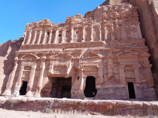 The Petra temple in jordan at summer