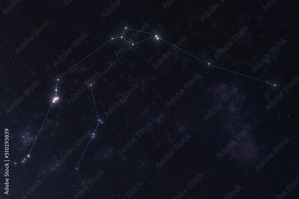 Wall mural aquarius constellation in outer space. zodiac sign aquarius constellation lines. elements of this im