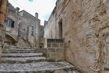 Fototapeta premium antiche scale in pietra Matera Basilicata Italia