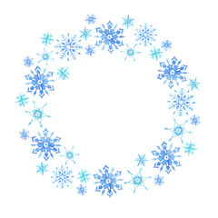 Snowflakes watercolor frame 1
