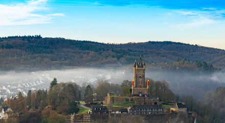 The fog is in the background from the Wilhelmsturm at Dillenburg