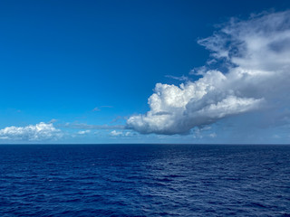 Obraz premium The Holland America Line Zuiderdam cruise ship anchored off the private island of Half Moon Cay
