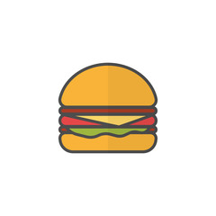 Burger icon flat style .Vector eps10