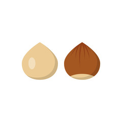 Hazelnut icon flat style. Vector eps10