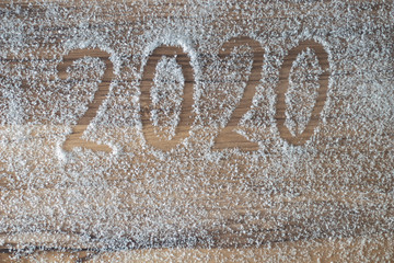 happy new year 2020 background. Flat lay, top view, space for copy.