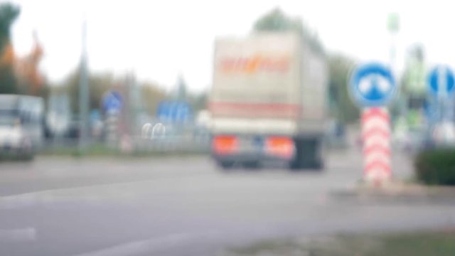 City day traffic blurred vision