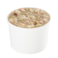 Clam Chowder isolated on White
