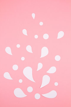 Pastel Pink Modern Paper Background With Paper Cut Splashes