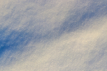 Texture of the white snow. Winter background