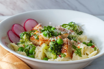 Fettuccine Alfredo Grilled Chicken