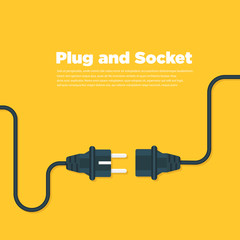 Get connected plug and socket flat icon