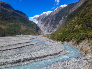 Franz Josef Glacier landscape on the South Island of New Zealand